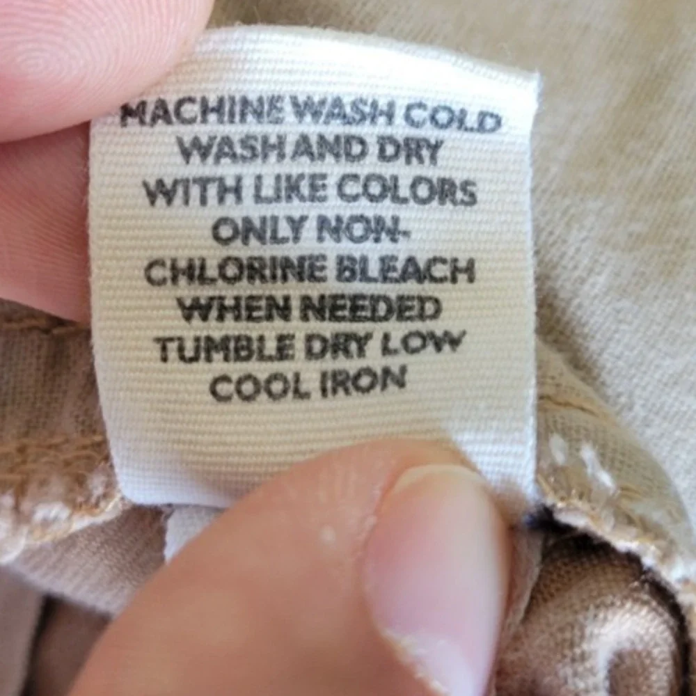 Old Navy Womens 16 Khaki Cargo Pants Wide Leg Utility Y2K Skater Cotton Tan